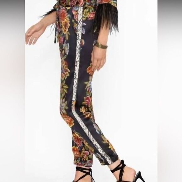 Johnny Was Silk Blend Joggers Genora Paneled‎ Joggers XL - Picture 3 of 9